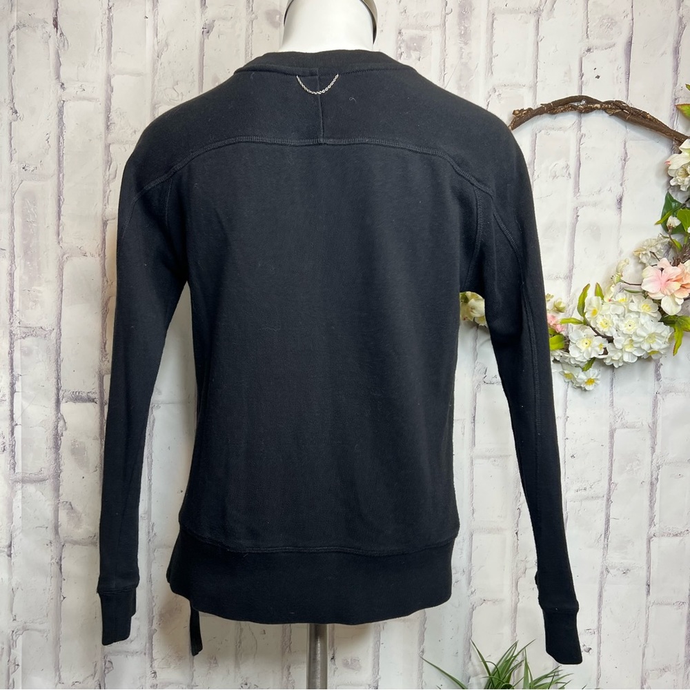 Womens The Kooples Black Cut-Out Side Zipper Sweatshirt Top M - Picture 2 of 11
